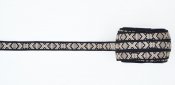 1068-42 Ribbon 'Leksand' black & beige 15 mm