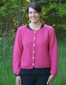 1626 Cardigan with grid pattern