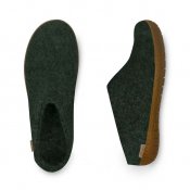 Felted slipper with rubber sole - Forest