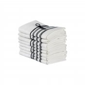 Kitchen towel "Diagonal" White/Black, twin pack