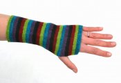 3420 - Wrist warmer with multi coloured stripes
