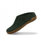Felted slipper with rubber sole - Forest