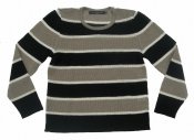 5019 - Linen sweater with multi-coloured stripes