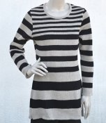 5027 - Linen sweater with irregular stripes