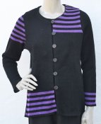 5148 - Cardigan partly striped