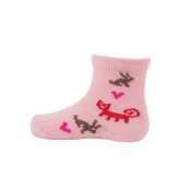 Barnstrumpa "Husdjur" - Rosa