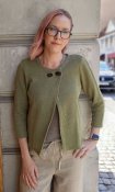 7166 Linen cardigan with 2 buttons