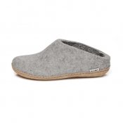 Felted slipper with leather sole - Grey