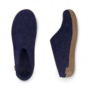 Felted slipper with leather sole - Purple