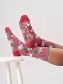 Christmas Pet Organic Cotton Crew Socks - Deep Rose Pink
