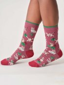 Christmas Pet Organic Cotton Crew Socks - Deep Rose Pink