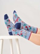 Christmas Pet Organic Cotton Crew Socks - Stone Blue