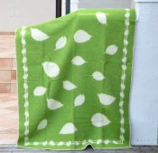 Blanket 'Leaves' 180x130 cm (Green/White)