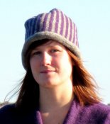 3534 - Cloche with stripes and rolled brim