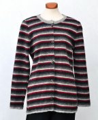 3165 - Cardigan with multi coloured stripes