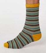 Michele Bamboo Striped Socks - Mustard Yellow