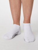 Solid Jane Bamboo Trainer Ankle Socks - White