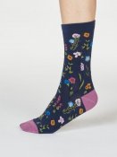 Mondie GOTS Organic Cotton Floral Socks - Navy