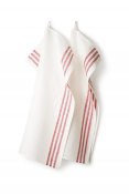 Kitchen towel "Diagonal" White/Red, twin pack