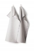 Kitchen towel "Check" Light grey/white twin pack