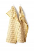 Kitchen towel "Check" ochre/white twin pack