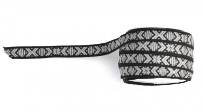 1068-48 Ribbon 'Leksand' black & grey 15 mm
