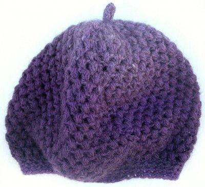 1152 Beret crochet with bobble pattern