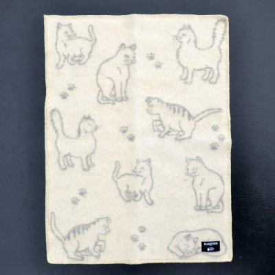 Filt Cat Garden Mini - Naturvit/Mellangrå