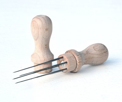 Wooden needle felting handle