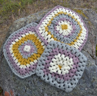1741 Felted Granny square seat cushion