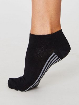 Solid Jane Bamboo Trainer Ankle Socks - Black