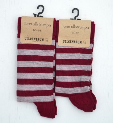 Sock thin with stripes (Wine red/Grey pink)