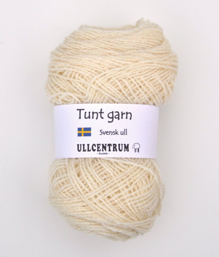 Tunt garn' 0101 White Thin - Wool Yarn - & Tools Ullcentrum.com